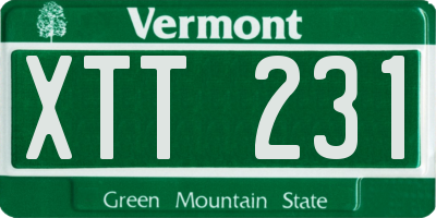 VT license plate XTT231