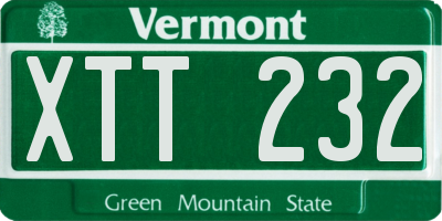 VT license plate XTT232