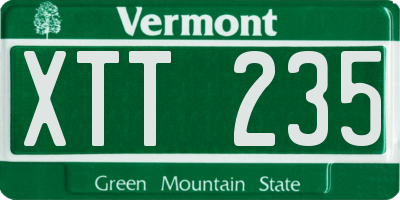 VT license plate XTT235