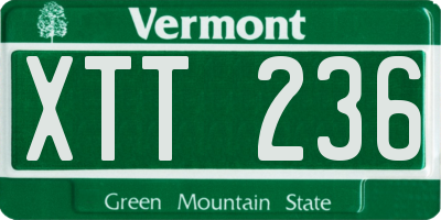 VT license plate XTT236