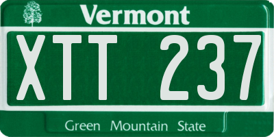 VT license plate XTT237