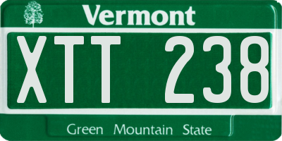 VT license plate XTT238