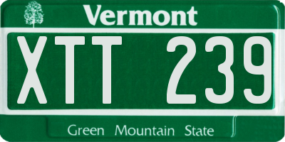 VT license plate XTT239