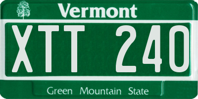 VT license plate XTT240