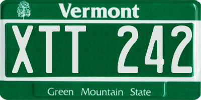 VT license plate XTT242
