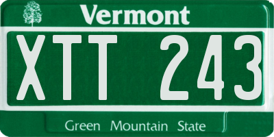VT license plate XTT243