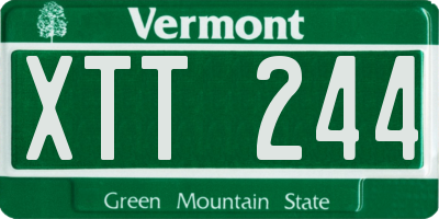 VT license plate XTT244