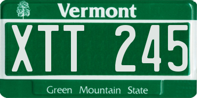 VT license plate XTT245