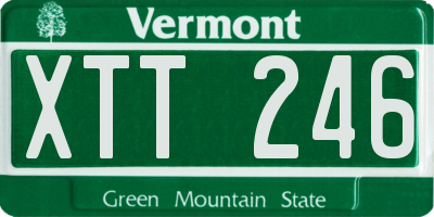 VT license plate XTT246