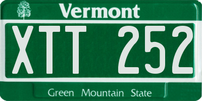 VT license plate XTT252