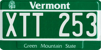 VT license plate XTT253