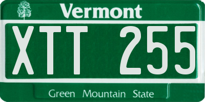 VT license plate XTT255