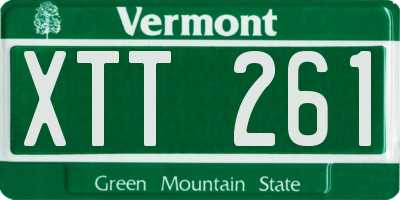 VT license plate XTT261