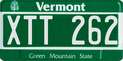VT license plate XTT262