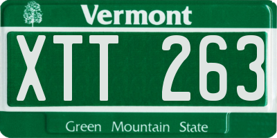 VT license plate XTT263