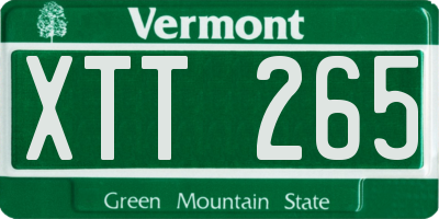 VT license plate XTT265