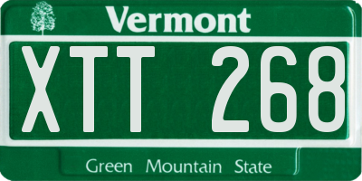 VT license plate XTT268
