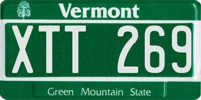 VT license plate XTT269
