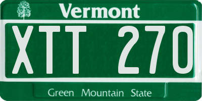 VT license plate XTT270