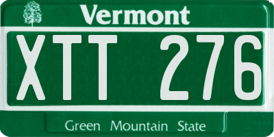 VT license plate XTT276