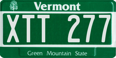 VT license plate XTT277