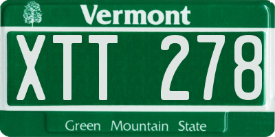 VT license plate XTT278