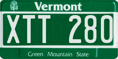 VT license plate XTT280