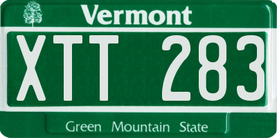 VT license plate XTT283