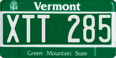 VT license plate XTT285