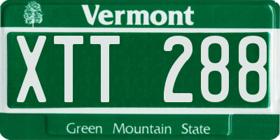 VT license plate XTT288