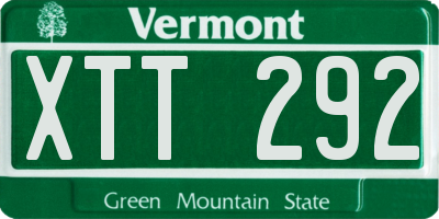 VT license plate XTT292