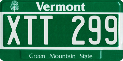 VT license plate XTT299