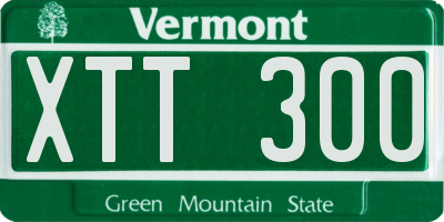 VT license plate XTT300
