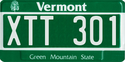 VT license plate XTT301