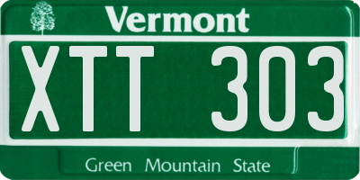 VT license plate XTT303
