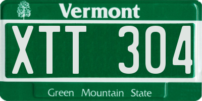 VT license plate XTT304