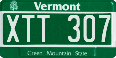VT license plate XTT307