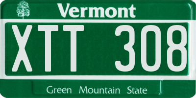VT license plate XTT308