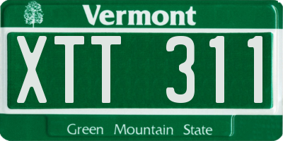 VT license plate XTT311