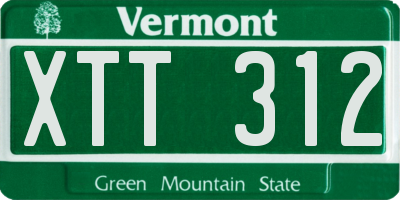 VT license plate XTT312