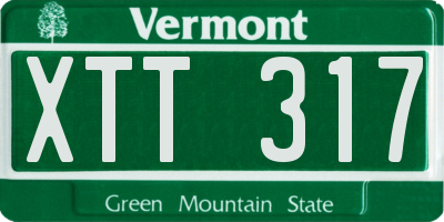VT license plate XTT317