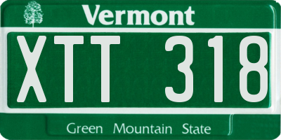 VT license plate XTT318