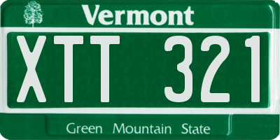 VT license plate XTT321