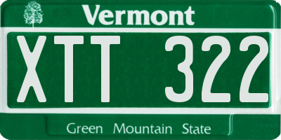 VT license plate XTT322