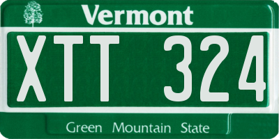VT license plate XTT324