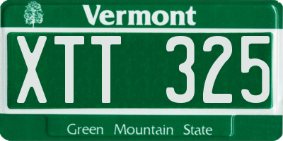 VT license plate XTT325