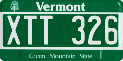 VT license plate XTT326