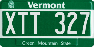 VT license plate XTT327