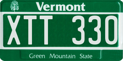 VT license plate XTT330