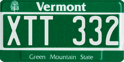 VT license plate XTT332